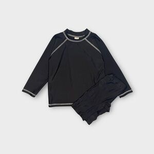 City Threads Black Swim Rash Guard & Swim Shorts Set